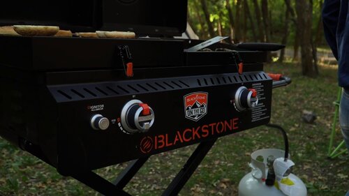 Blackstone griddle and shop charcoal grill combo